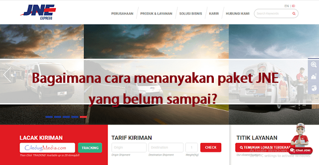 Bagaimana cara menanyakan paket JNE yang belum sampai?